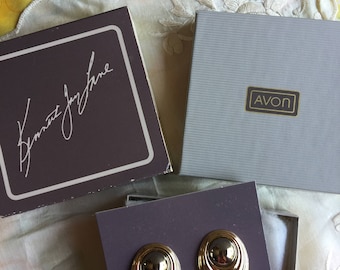 SALE! NIB Vintage Kenneth J. Lane for Avon Modern Silhouette Earrings, 1986