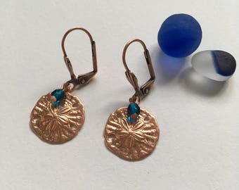 Copper Sand Dollar Earrings /Spring Summer Season