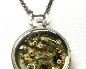 steampunk pocket watch filled with resin