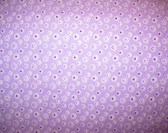 100 percent cotton fabric/purple/flowers/quilting/crafts/apparel/by the yard