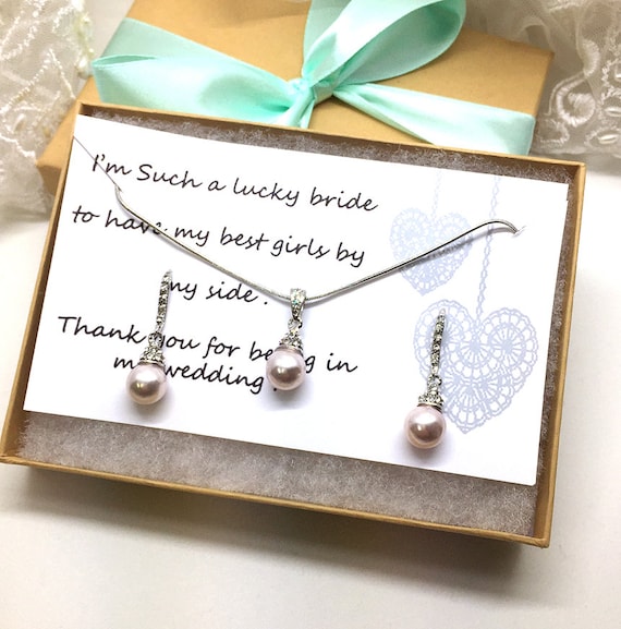 Bridesmaid jewelry set Bridesmaid gift bridesmaid necklace