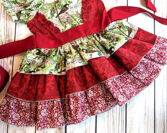 Girls Christmas dress, Christmas dresses for girls, Christmas dress, Christmas dress ruffles, Christmas party dress, Sizes 12-18 months