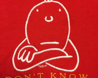 90s Red Arms Folded Don't Know Don't Care Large shirt