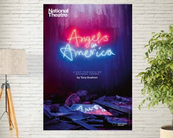 A Gay Fantasia On National Themes Angels in America Show Poster - Print - Tony Kushne Art Print - Tony Winner Show Size 13X20" 27x40" 32x48"