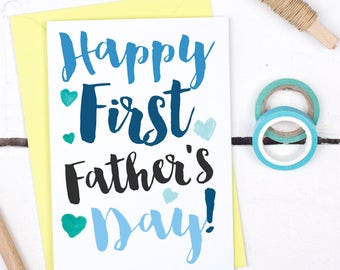 Happy First Father's Day Card - First Father's Day Card for Dad - Birthday Card For New Dad - New Dad Card - Card for Dad to be - New Dad
