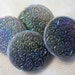 Silver Lavender Gray Iridescent glass buttons ~ Set of 4 at 11/16 inch