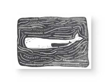 Mother and Child Whale Print