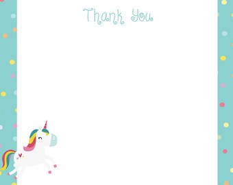 Magical Unicorn Flat Thank You Notes