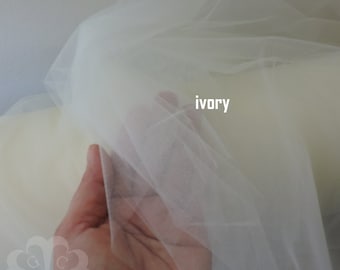 Ivory 108" Soft Illusion Nylon Tulle by the Yard