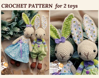 Crochet Bunny Pattern Amigurumi Bunny Crochet Toys Pattern Easter Bunny Collection Easter Pattern Amigurumi Rabbit Crochet Rabbit Toy