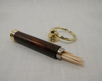 Cocobollo Wood Toothpick Holder Keychain
