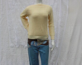 Cream Boatneck Sweater - S/M