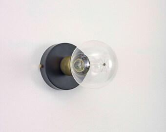 Wall Sconce with Brass Lamp holder cover