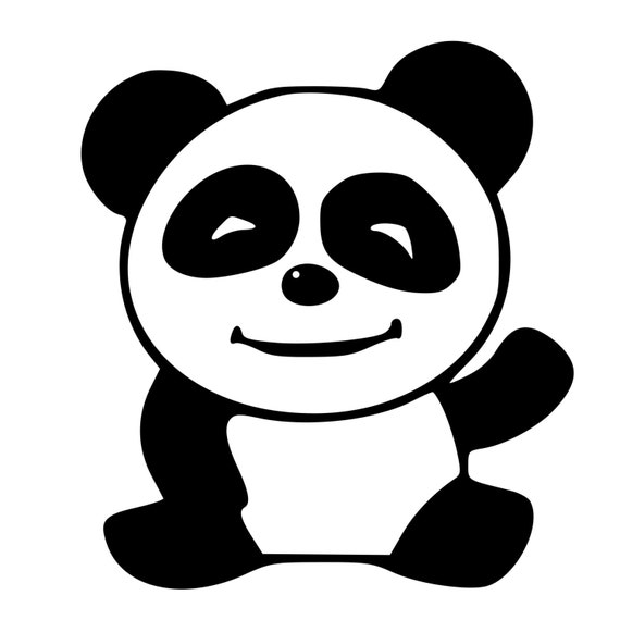 Panda Bear Waving Die-Cut Decal Car Window Wall Bumper Phone