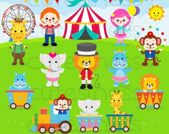 Circus clipart , circus clip art ,clowns clipart , circus printable , circus images , lion elephants monkey tiger Ferris wheel clipart