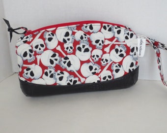 Skull Wristlet with Vegan Leather