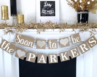 Engagement Banner, Soon to Be Banner, Engagement Party Decor, Rustic, Glitter Engagement Party, Wedding Reception, Couples Shower