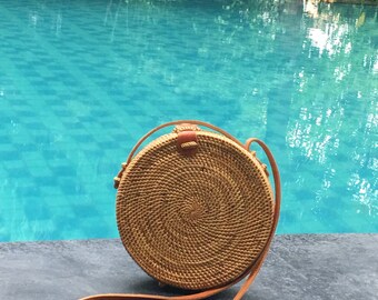 Large size Round Rattan Bag, Round Bag, Rattan Bali Bag, Round ata Bag, Summer Bag, Straw Bag