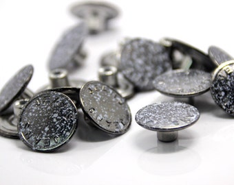 Black and White Round Buttons Rivets Studs Jean Tack Buttons Hammer On