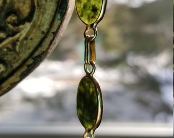 14K Gold Jade Link Bracelet, Jade Bracelet, Jade, 14k Jade Bracelet, Jade Cabochon bracelet, jade cabochons, 14K gold, green jade bracelet