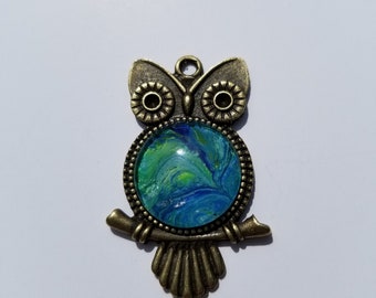 Vintage Brass Owl Pendant