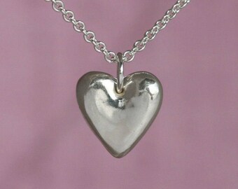 Sterling Silver Heart Charm, Sterling Silver Heart Necklace, Heart Charm Necklace, Heart Pendant Necklace, Sterling Silver Charm Necklace