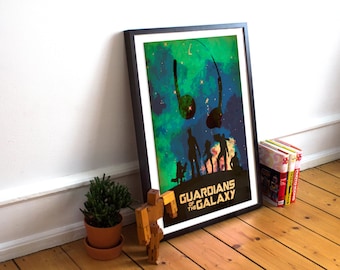 Guardians Of The Galaxy - Art Poster Print - Marvel - Starlord - Groot (Available In Many Sizes)