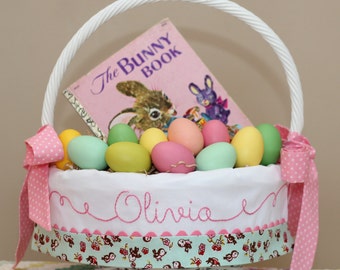 Personalized Easter Basket, Easter Basket Liner, Monogrammed Easter Basket fits Pottery Barn Kids Sabrina Baskets Small Large