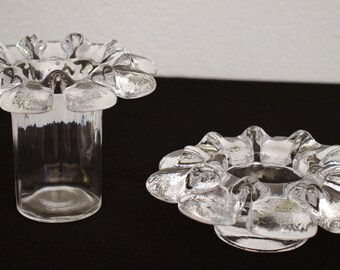 Swedish Kosta Boda 1960s Candle Holders - Series Krinolin
