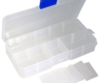 Rectangular Beads Container plastic box 10 removable compartments