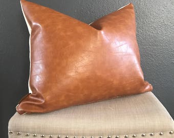 Caramel Custom Pillow-Caramel Throw Pillow-Handmade Caramel Pillow Cover-Faux Leather Pillow Cover