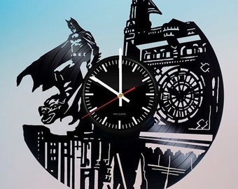 Batman Vinyl Clock Handmade Art DC Comics Vinyl Record Clock Art Decor Gift for Fans Home Decor Unique Gift