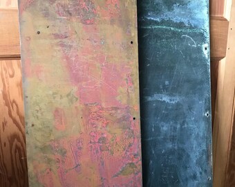 Set of TWO Metal Vintage Front Door Kickplates . Door Decor . Door Plates . Architectural/Industrial Salvage . Vintage Industrial Hardware