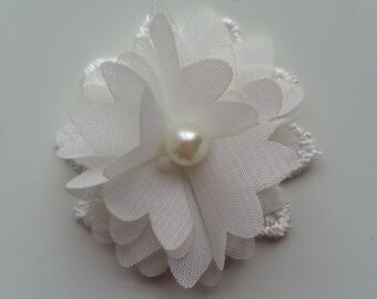 scrapbooking. 4 applique fleur satin 40mm rose