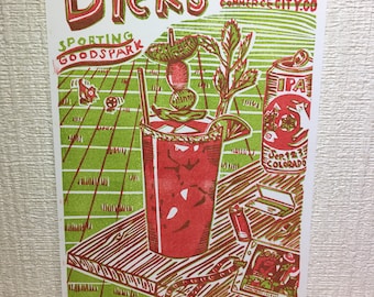 Dick's 2017 tiny poster (rubber block print)