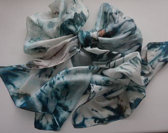 Handpainted silk scarf 45 x 180 cm