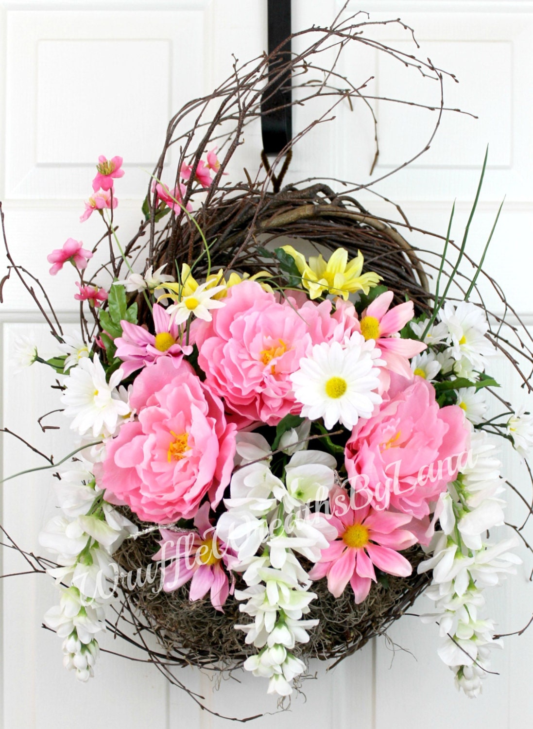 Grapevine Basket Front Door Basket Summer Wreath Door