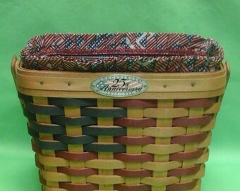 1990 Longaberger 25th Anniversary Flag Basket