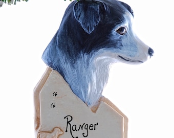 Border Collie Christmas ornament - personalized border collie ornament - personalized dog ornament (d113)