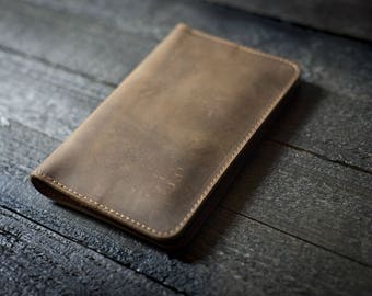 Personalized Leather Passport Wallet, Distressed Leather Travel Wallet, Passport Holder, Leather Passport Cover Sand Brown #2 FREE Shipping