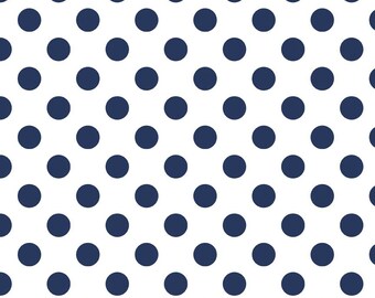 SALE Riley Blake Fabric Medium Dots Navy C490-21 NAVY