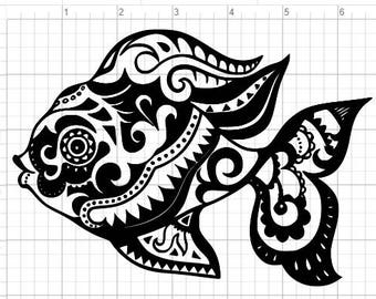 Download Mandala Style Jellyfish SVG PDF EPS Dxf & Studio 3 Cut Files