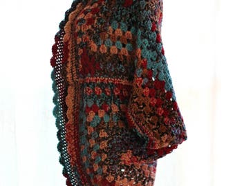 Crocheted Granny Square Wrap/Shrug