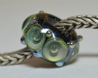 Unique Handmade Lampwork Glass European Charm Bead - SRA - Fits all charm bracelets - Silver Core Options