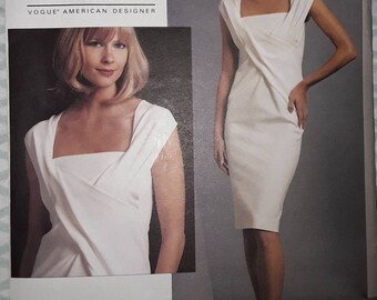 Vogue Donna Karan Dress Sewing Pattern 1087, Uncut, American Designer, Misses' Sizes 4, 6, 8, 10