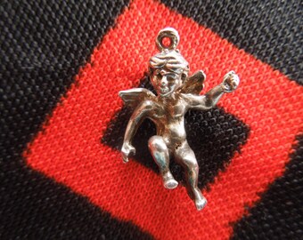 Sterling Cupid Charm Winged Valentine Cherub Cupid Charm Sterling Silver Charm for Bracelet from Charmhuntress 04858
