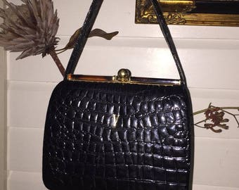 Vintage faux snake skin handbag