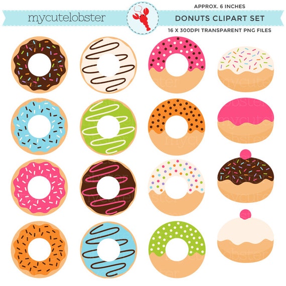 Donuts Clipart Set clip art set of donuts doughnuts cute