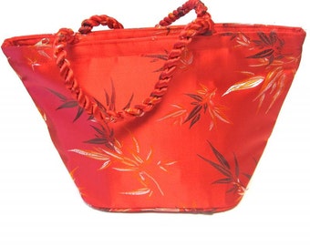 Red Purse Oriental Silk Handbag