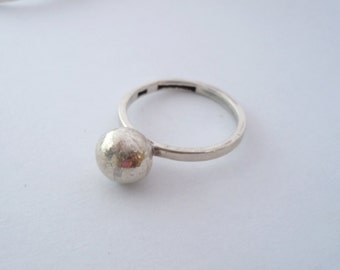 anello in argento palla 1,00